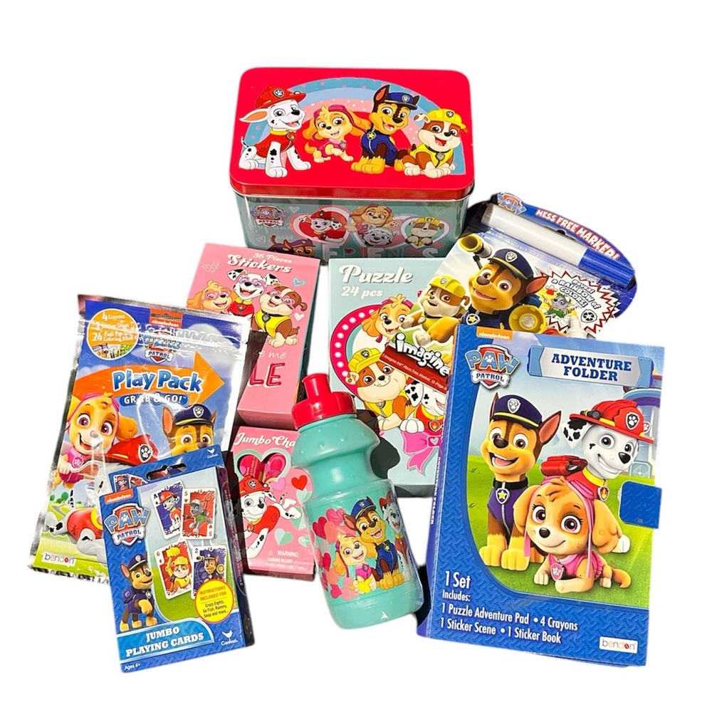 Paw Patrol Nickelodeons 9 Pcs Kids Bundle, Brand New, Easter Basket Stuffers!